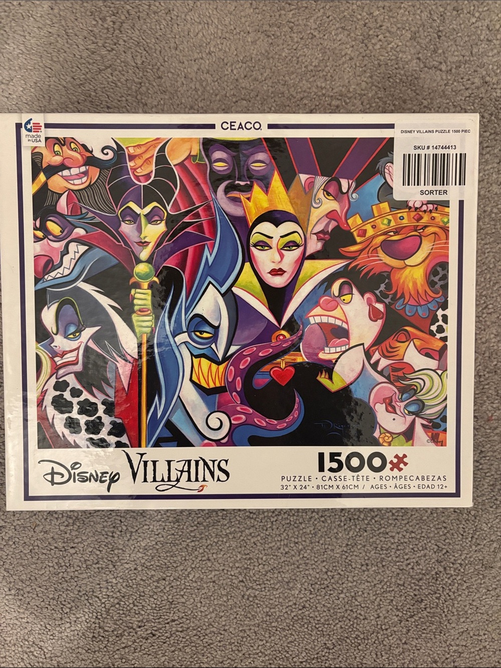 Disney Villains Colorful Puzzle - Black, Purple, Red, Yellow, Blue, Pink